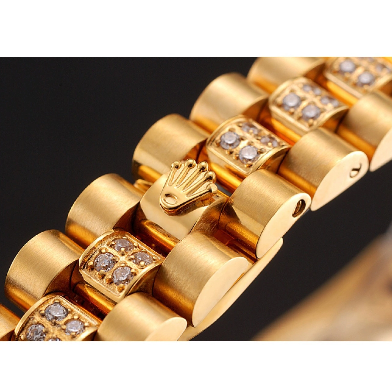 AAA Replica Watches Bracelet Diamond Dial 1453955 Swiss DayJust Pave Rolex Gold Diamond 0825